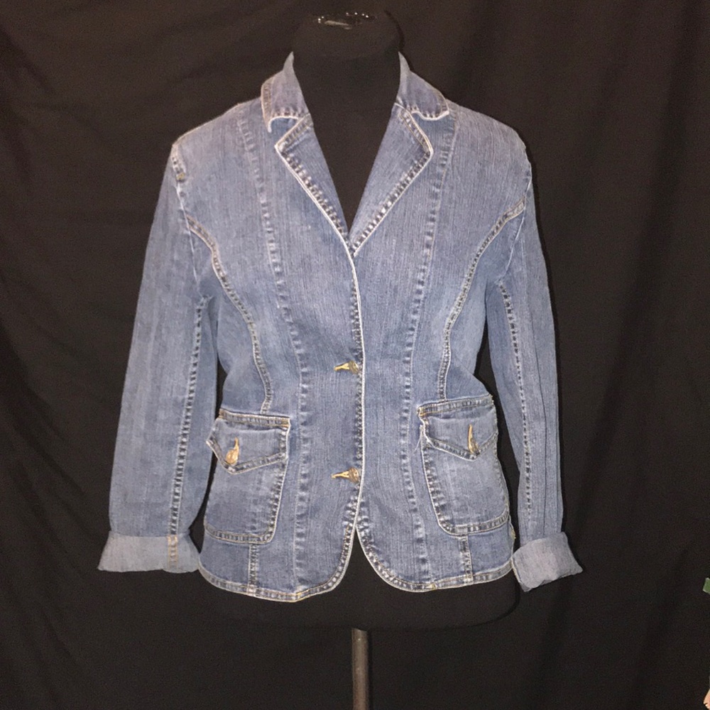 Denim stretch blazer